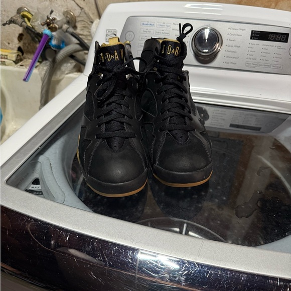 Nike Air Jordan Sneakers in Black and White with Gold Accents main image 7
